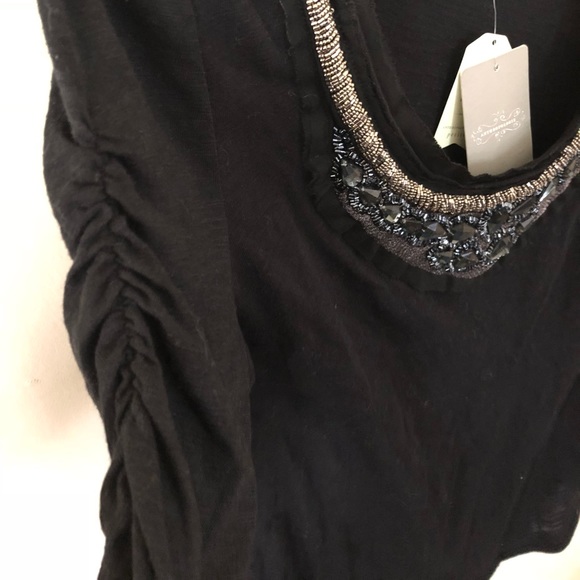 BNWT Anthropologie Deletta Beaded Neckline Shirt - Picture 3 of 7